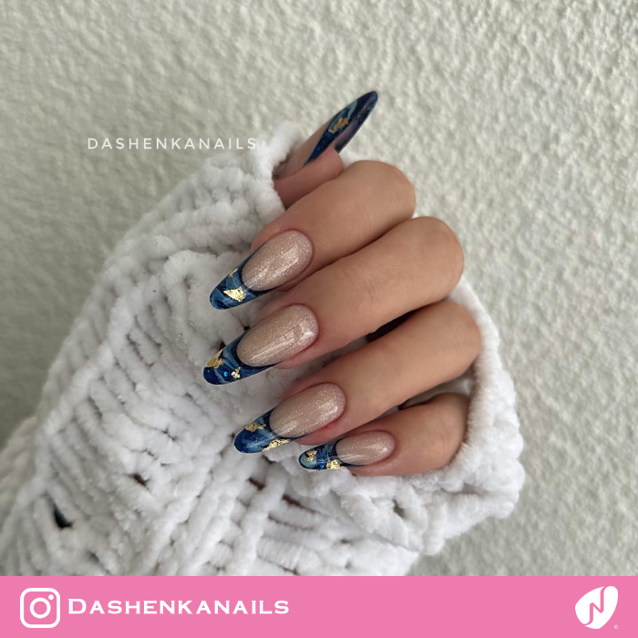 Velvet Nails with Ocean Tips